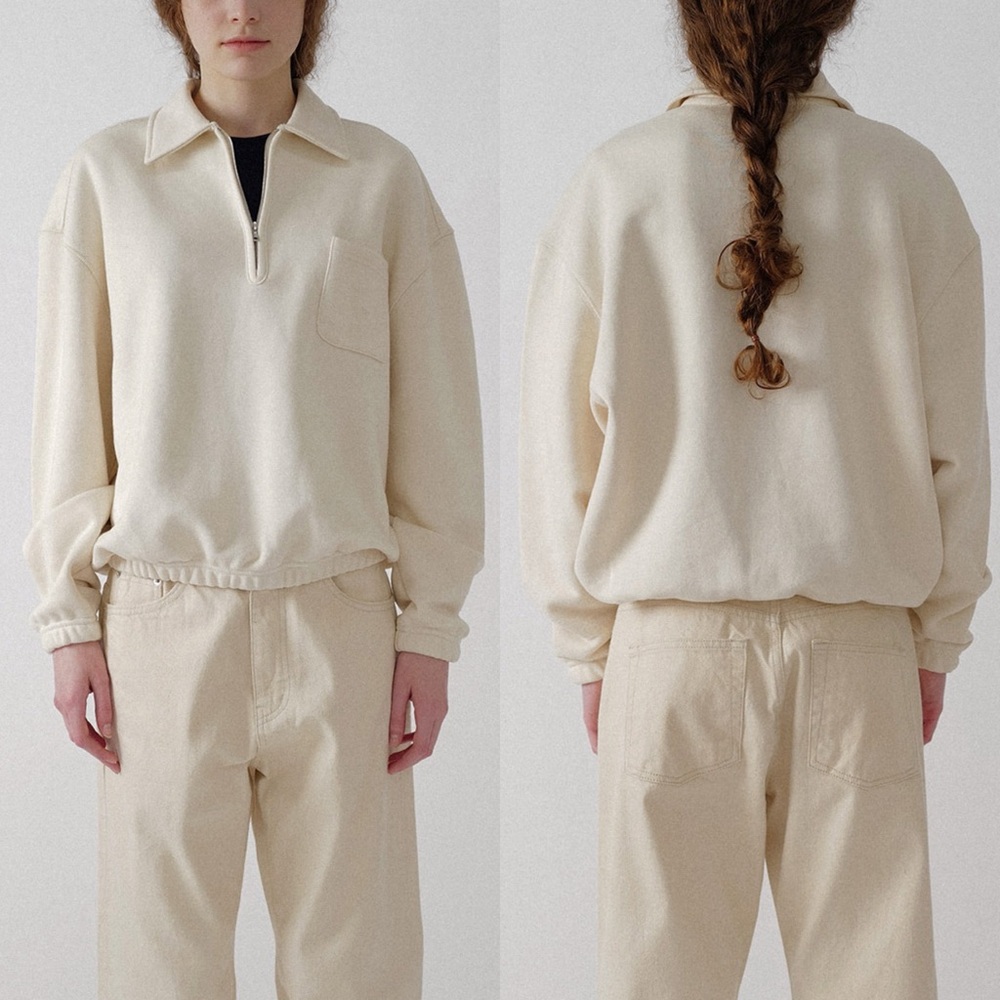 Nothing Written Pond quarter zip pullover (Cream) Free Size